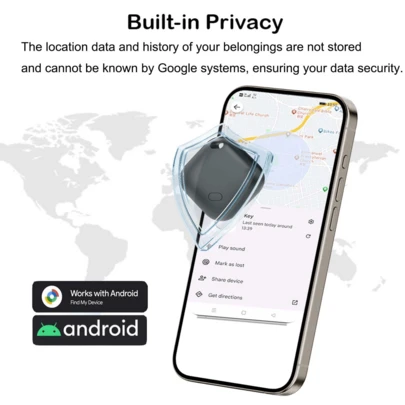 Thiết bị theo dõi Bluetooth cho Android - 1 gói, thẻ chống thất lạc cho điện thoại Android với thời lượng pin một năm (có thể thay thế), hoạt động với ứng dụng Find Hub, dùng cho chìa khóa, ví, thú cưng và hành lý.