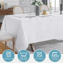 1pc Disposable Plastic Tablecloth, Suitable For Birthday Party, Wedding, Holiday Table Decoration, Rectangular Tablecloth, Dining Table Decor - A - View 4