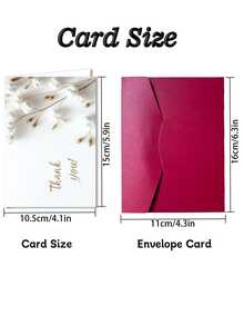 1pc Refreshing "Thank You!" Greeting Card/Natural Cotton Healing Gratitude Card, Suitable For Thanking Friends, Family, Holidays And Various Occasions, Practical And Decorative. (Includes 1 Card/1 Envelope, 4.3" X 6.3") - Style a - View 2