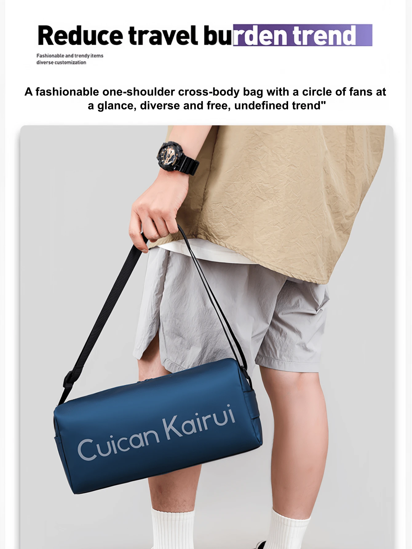 Men's Minimalist Horizontal Crossbody | Sleek Daily Commute Bag