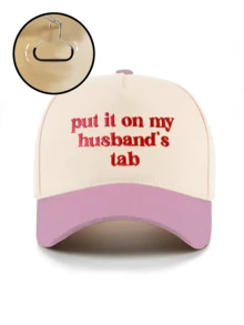 1pc Outdoor Embroidered "Charge It To My Husband" Adjustable Baseball Cap, Fashionable Versatile Sun-Shading Hat For Spring/Autumn Travel, Suitable For Men, Y2K Style - Baseball Cap - View 12
