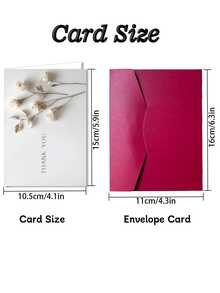 1张精美3D纸艺白玫瑰贺卡，自然简约米色背景，饰以干枯枝条，“谢谢！”竖版设计，适用于表达感谢、节日祝福、一般艺术情感卡片（包含1张卡片和1个信封，尺寸为4.3英寸 x 6.3英寸）。 - 款式B - 查看 2