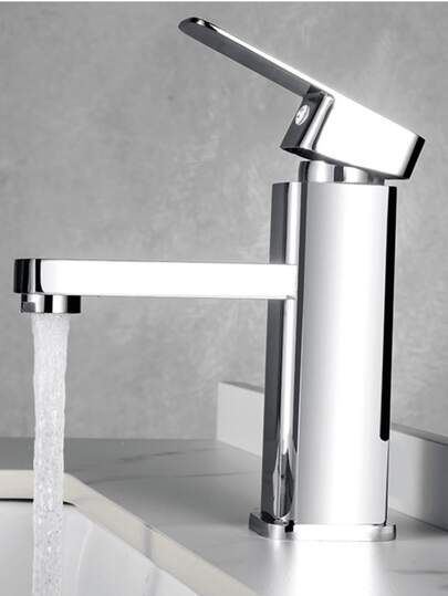 1个现代黑色方形面盆浴室水龙头，带冷热水调节功能 - 不锈钢材质，简约设计，适用于盥洗台、浴室和房车，房车浴室水龙头 | 时尚金属饰面 | 不锈钢水龙头浴室配件浴室工具，1个方形不锈钢水龙头浴室水槽水龙头单把手单孔或三孔台上式台盆水龙头现代房车浴室台盆水龙头（黑色、金色可选）浴室配件浴室工具