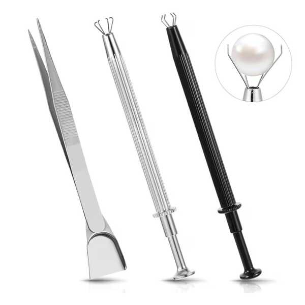 1 pieza Herramienta de sujeción de joyas de precisión de 4 garras - Herramienta para sujetar gemas y diamantes, pinzas y espátula de joyero, adecuada para recoger cuentas y accesorios pequeños, herramienta de metal para manualidades, para hacer joyas DIY, juego de herramientas de agarre