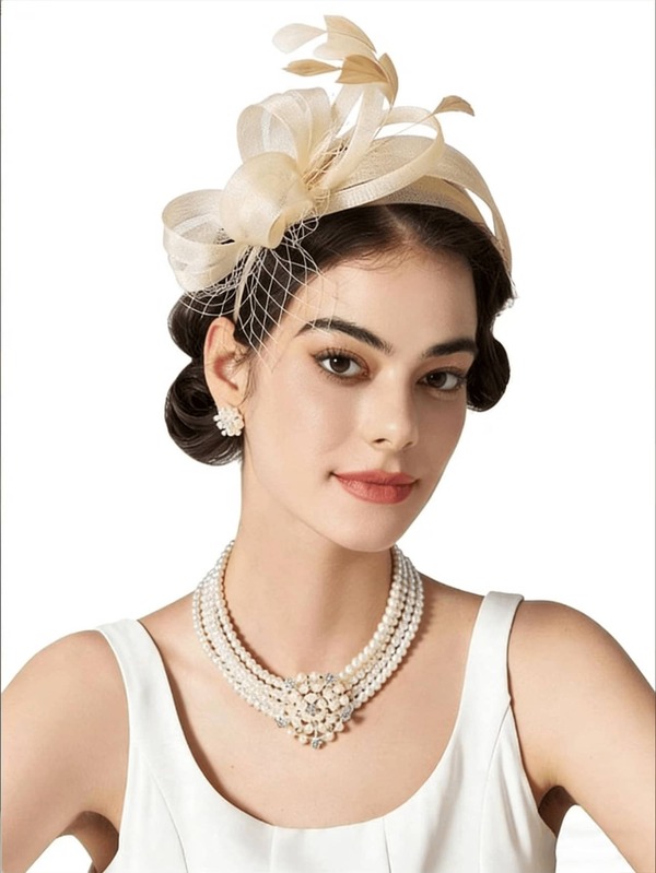 1 pieza Sombrero mini decorado con plumas, sombrero de té para mujer, adecuado para el Kentucky Derby, fiestas de cóctel, bodas, bailes de máscaras y otras ocasiones