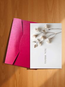 1张精美3D纸艺白玫瑰感谢贺卡，简约米色背景，饰以干枯枝条，“谢谢！”竖版设计，适合向亲朋好友表达感激之情、节日祝福及其他艺术表达（包含1张贺卡和1个信封，尺寸为4.3英寸 x 6.3英寸）。 - 款式B - 查看 15