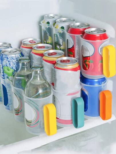 1 Stück Getränkedosen Kühlschrankregal, hält 4 Dosen, Kühlschrankorganizer für Bier, Limonade, multifunktionale Getränkeaufbewahrungsbox, geeignet für das Anschauen von Sportveranstaltungen oder Shows mit Freunden und Familie