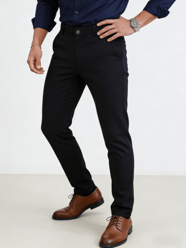 Men's Solid Color Casual Business Trousers, Fashionable Straight-Leg Suit Pants, Suitable For All Seasons Commuting