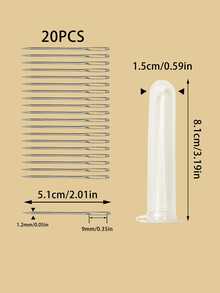 20 piezas Agujas de bordado de acero inoxidable de 2,01 pulgadas con ojos grandes, fáciles de enhebrar, adecuadas para bordado de cintas, decoración del hogar DIY y fabricación de accesorios de moda - aguja de coser - Ver 8