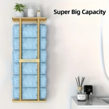 Bathroom Towel Rack, French Wall Mounted Storage Rack, Is A Space Saving Bathroom Accessory That Can Accommodate Up To 6 Large Towels. Equipped With A Storage Rack, Suitable For Hand Towels, Face Towels, And Bathrobes. - Multicolor - View 7