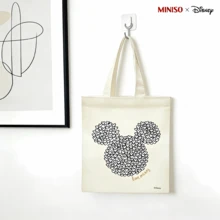 MINISO X Disney Mickey Mouse Love Heart Canvas Tote Bag - Cute Reusable Shopping Bag For Daily Use - 1 cái - Xem 2