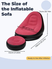 New Inflatable Plush Sofa For Lazy People Foldable Foot Sofa Bed Outdoor Convenient Lying Chair With Feet Bench Hot, Camping Equipment - Multicolor - View 15