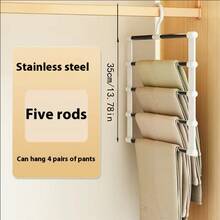 1/2pcs Foldable Magic Pant Rack - Multi-Functional Storage Rack For Organizing Jeans, Scarves And Closet - Multicolor - View 7