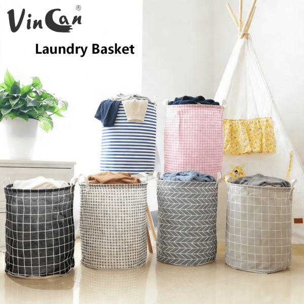 1pc Foldable Waterproof Laundry Basket, Clothes/Toy Storage Bin, Home Organizer, Apartment & Dorm Essential, Bathroom Storage, Laundry Room Accessory