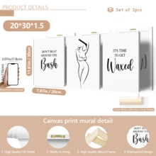 3件套“直言不讳”蜡墙饰，人体蜡帆布画，名言，海报，绘画，美容师装饰画，无框墙饰，适用于家居装饰，房间装饰，卧室装饰，客厅装饰，浴室装饰，墙面装饰，可选带框墙饰。 - A - 查看 16