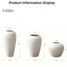 1 buc Vază hidroponică ceramică în stil minimalist nordic, potrivită pentru decorul casei, Set de vaze decorative minimaliste moderne, potrivite pentru flori proaspete, Vază în stil boem, potrivită pentru livingul în stil rustic, sufrageria, raft de cărți pe masă, decor central, decor pentru casă, decor central, decorațiune de masă, Vază mare cu flori cu dungi albe - Alb - Vizualizare 4