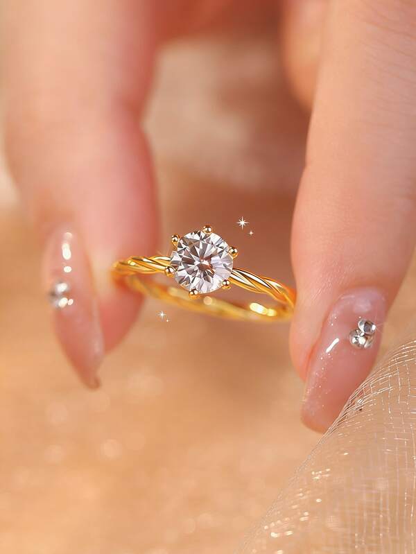 1 chiếc nhẫn hình dây leo "Tình yêu đan xen" đính đá Moissanite và kim cương 1.0CT, nhẫn cưới bằng bạc S925, thích hợp làm quà tặng đính hôn cho vợ, bạn gái, quà sinh nhật, quà kỷ niệm, trang sức cưới cao cấp.