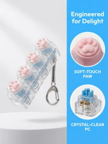 1 pieza Probador de interruptores mecánicos de 4 teclas, juguete ASMR satisfactorio y con clic, llavero con cubierta de teclado, herramienta de alivio del estrés, juguete portátil para fidget para trabajadores de oficina y gamers - Multicolor - Ver 5