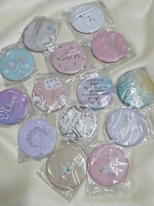 10/20pcs/Set Cartoon Round Compact Mirrors, Random Color & Style, High-Quality Portable Makeup Mirror, Lightweight Scratch-Resistant, Ideal For Dorm, Car, Girlfriend Gift - Multicolor - View 4
