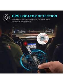 1pc Professional Hidden Camera Detector, Portable Privacy Protection Device, Anti-Eavesdropping GPS Tracking Scanner, With 6-Level Sensitivity Adjustment, 4 Scanning Modes (AIS/AV/Photo/Peephole), 72-Hour Battery Life, Rechargeable Via USB-C, Suitable For Hotel And Vacation Rental Room Safety. High Sensitivity Detector, Stylish Black Design. - Black - View 7