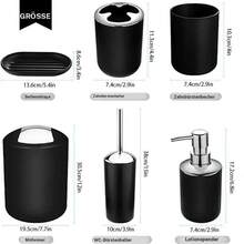 Badezimmer Accessoire Sets - Kunststoff schwarz 6-teiliges Set - Übersicht 3