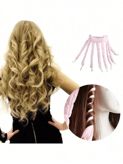 No-Heat Hair Curler, 8 Detachable Curling Claws, Adjustable Headband, Soft Satin Surface No-Heat Hair Curler, Suitable For Long Hair, Creates Effortless Curls, Women's No-Heat Hair Curler, Creates Wavy Curls, Hair Styling Tool