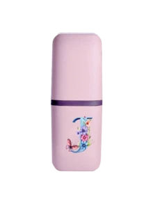 Floral Letter A-Z Portable Toothbrush Holder - Fashionable Travel Toothbrush Holder & Cup Sleeve, Durable Multi-Function Rinse Cup, Hygienic Protection, Suitable For Travel, Camping, Business Trip And School | Includes Toothbrush And Toiletry Storage Set, Minimalist Travel Wash Cup Set | Perfect Holiday Gift For Travelers, Students And Hygiene-Conscious Individuals - Multicolor - View 21