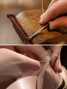 1 Set Sewing Awls, Leather Awls Professional Leather Handcraft Sewing Tools Kit, Leather Repair Tools With Wooden Handle Needles, Leather Belt Canvas Bag Sewing Pliers - Wood Color - View 8