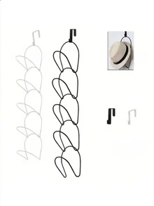 1 buc. Organizator metalic pentru pălării și peruci, suport pentru șepci fără unghii, suport pentru depozitarea eșarfelor pentru dormitor, folosit pentru șapcă de baseball, pălărie, suport pentru prosoape - Multicolor - Vizualizare 1