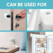 4 piezas Tope de puerta autoadhesivo transparente con amortiguación de golpes | Diseño de reducción de ruido, apto para el hogar y la oficina, fácil instalación, material de plástico reutilizable - A - Ver 6