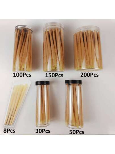 50/100/200 Pcs Packaging 110mm Extra Large Pre-Rolled Cones, Brown Cigarette Rolling Paper With Sealing