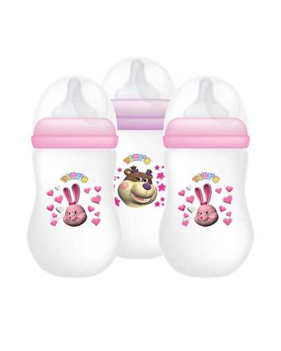 TIMI'S PLAYGROUND Pack 3 Biberones Timi's Cuello Ancho Bpa Free