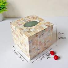 INS Style Light Luxury Natural Shell Decorative Tissue Box, Suitable For Living Room And Dining Room, Creative Desktop Storage - Multicolor - View 21