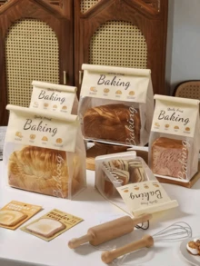 Túi giấy Kraft tái sử dụng cỡ nhỏ/vừa/lớn có cửa sổ - Túi đựng bánh mì bằng nhựa có thể đóng kín, thích hợp cho bánh mì sourdough tự làm, bánh mì tròn và bánh ngọt - Bao bì có cửa sổ trong suốt, thiết kế khóa kẹp kim loại, cửa sổ nhìn thấy được bên trong, chất liệu bền, bao bì bán lẻ thực phẩm - Nhiều màu - Xem 3