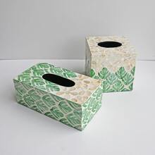 INS Style Light Luxury Natural Shell Decorative Tissue Box, Suitable For Living Room And Dining Room, Creative Desktop Storage - Multicolor - View 7