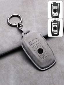 3 Series, 5 Series, X1, X3, X4, X5, X6, 118i, 525Li, 530 Key Holder - Genuine Leather Key Fob Cover, 3D Molded Full Wrap Design With Metal Ring And Strap, Won't Block Signal, Soft Suede Material, Premium Design - Key Shell - View 12