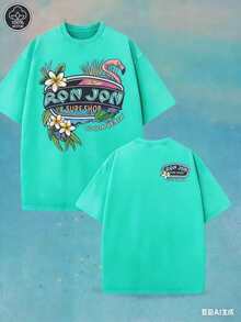 (230 Cotton-Shirt) Men's-Shirt, Surf Shop Graphic - Shirt,Street StyleUnisex Casual-Shirts - 湖綠色 - 查看 7