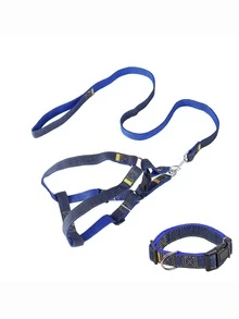 Bộ dây đeo và dây dắt chó bằng vải denim - Có thể điều chỉnh, vừa vặn thoải mái cho chó nhỏ đến lớn - Chất liệu polyester bền, dây dắt, họa tiết gấu bông. - Nhiều màu - Xem 27