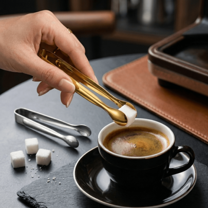 1/3pcs Mini Stainless Steel Gold/Silver Sugar Tongs, Ice Tongs, Candy Tongs, Small Tea Snack Clips, Essential For Party Tea Time