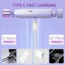Rechargeable Electric Epilator For Women | Portable Double Razor - Painless Hair Removal For Home And Travel Use - Upgraded Version - View 7