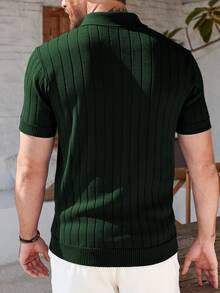 Áo Polo nam tay ngắn GRDR mùa hè, chất liệu gân nổi. - xanh quân đội - Xem 4