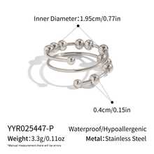 个性化滑动珠减压戒指，18K镀金不锈钢，多功能钛钢配饰 - 彩色 - 查看 12