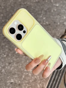 哑光亲肤感果冻软壳手机壳，兼容 17 Pro Max、17 Pro、17、16、15 Pro Max，超薄液态硅胶保护防震后盖 - 乳黃色 - 查看 2