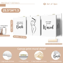 3件套“直言不讳”蜡墙饰，人体蜡帆布画，名言，海报，绘画，美容师装饰画，无框墙饰，适用于家居装饰，房间装饰，卧室装饰，客厅装饰，浴室装饰，墙面装饰，可选带框墙饰。 - A - 查看 19