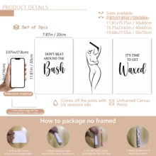 3件套“直言不讳”蜡墙饰，人体蜡帆布画，名言，海报，绘画，美容师装饰画，无框墙饰，适用于家居装饰，房间装饰，卧室装饰，客厅装饰，浴室装饰，墙面装饰，可选带框墙饰。 - A - 查看 18