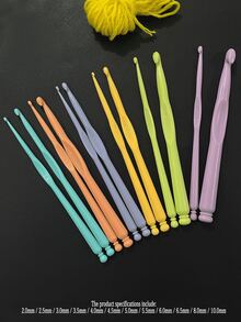 12pcs Macaron Color Plastic Crochet Hook Set, 2.0-10.0mm Colorful Plastic Crochet Hooks, Durable And Non-Deformable, Suitable For DIY Knitting, Crocheting, Doll Crafts - Crochet Hook - View 7