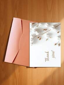 1pc Refreshing "Thank You!" Greeting Card/Natural Cotton Healing Gratitude Card, Suitable For Thanking Friends, Family, Holidays And Various Occasions, Practical And Decorative. (Includes 1 Card/1 Envelope, 4.3" X 6.3") - Style a - View 24