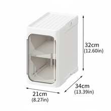 4-Tier Slim Room Storage Cabinet, Narrow Rolling Organizer With Wheels, Adjustable Shelves, Magnetic Doors, Waterproof And Stable Bathroom Storage Organizer, Slim Storage Cabinet For Small Spaces(White) - White - View 3