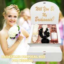 Hộp quà màu đen có nắp đậy (1-5/10 chiếc), Hộp quà cầu hôn cho phù rể, Hộp quà màu đen sang trọng có ruy băng, Hộp quà cưới, Hộp quà sinh nhật, Hộp quà dự tiệc, Hộp quà phù dâu, Quà tốt nghiệp, Hộp quà ngày Valentine - trắng - Xem 5