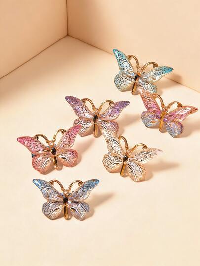 6pcs Colorful Butterfly Hair Clips, Fresh And Fashionable Hair Accessories, Vibrant Colors, Suitable For Daily Wear, Back To School Gift, Valentine's Day, Mother's Day, Birthday Party Accessories For Teenagers